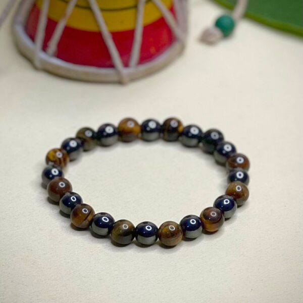 Tiger’s Eye Pyrite coated Magnet & Black Tourmaline Bracelet