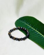 Tiger’s Eye Pyrite coated Magnet & Black Tourmaline Bracelet