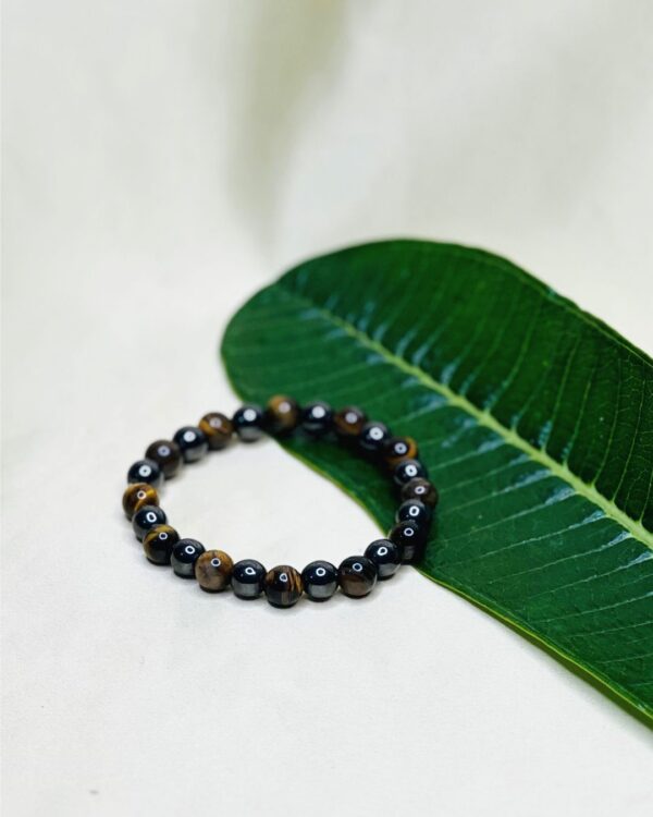 Tiger’s Eye Pyrite coated Magnet & Black Tourmaline Bracelet