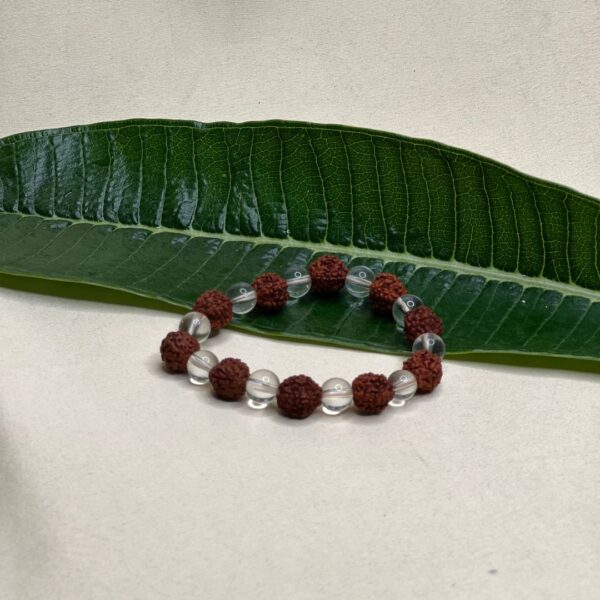 Clear Quartz & Rudraksha Bracelet