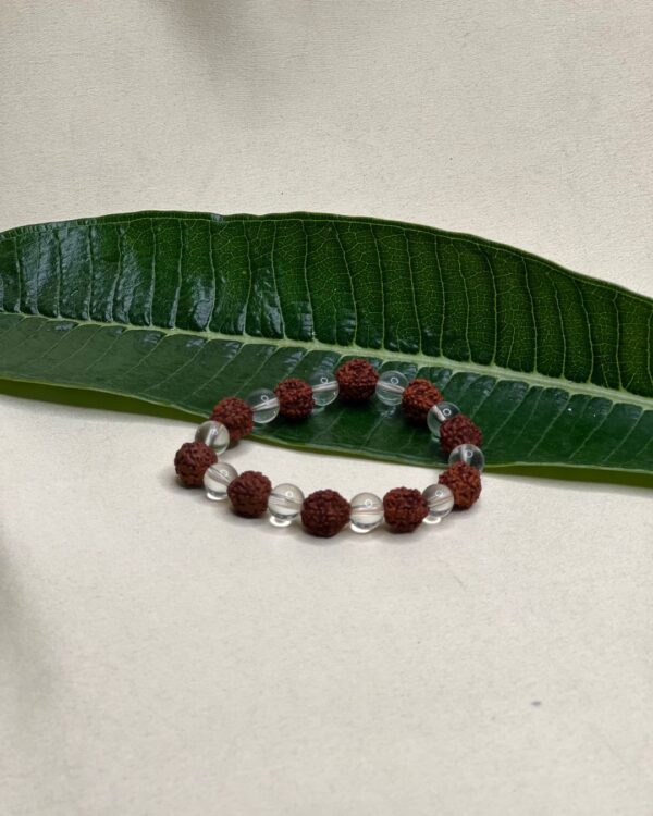 Clear Quartz & Rudraksha Bracelet