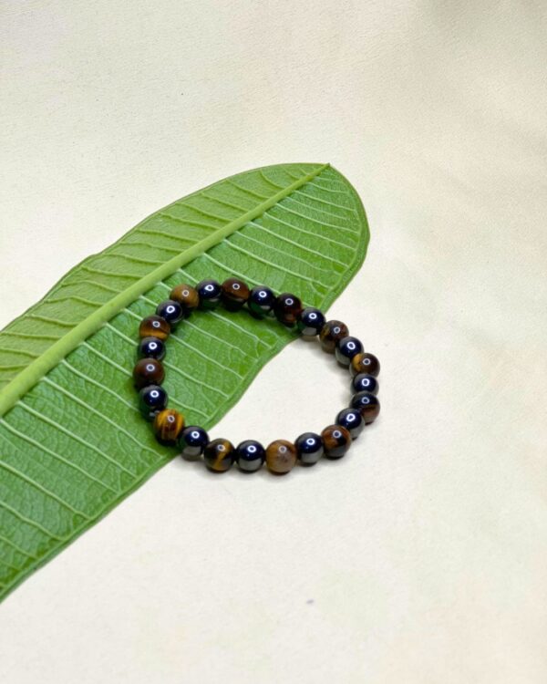 Tiger’s Eye Pyrite coated Magnet & Black Tourmaline Bracelet