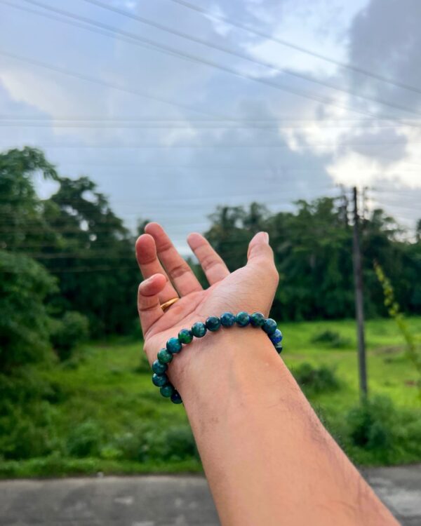 Lapis Lazuli Bracelet with Pyrite Gold Flakes