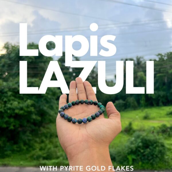 Lapis Lazuli Bracelet with Pyrite Gold Flakes