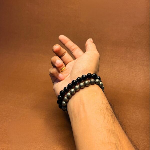 Dhan Protector Combo - Pyrite Bracelet & Black Tourmaline Bracelet