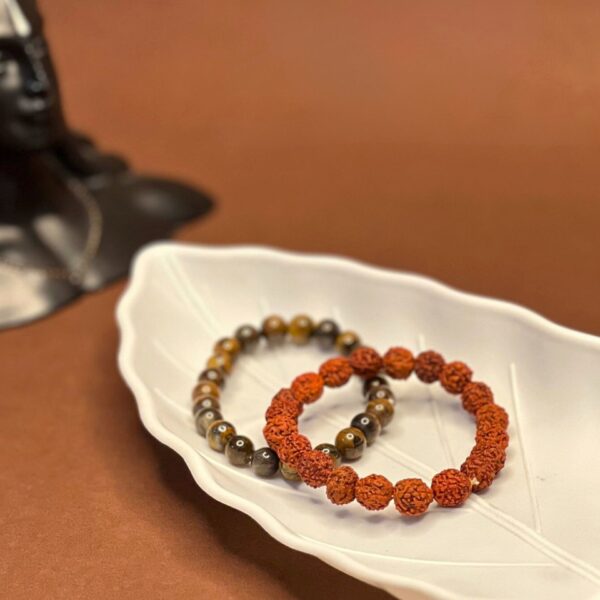 Tigers eye & Rudraksh Bracelets Combo