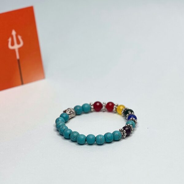 Turquoise (Firoza) & 7 Chakra Stones Bracelet