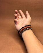 Pyrite-Black tourmaline-Rudraksh Combo Bracelets - Shakti Kavach by Avdhuta