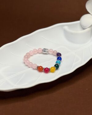 Rose Quartz & 7 Chakra Stones Bracelet