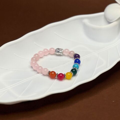 Rose Quartz & 7 Chakra Stones Bracelet