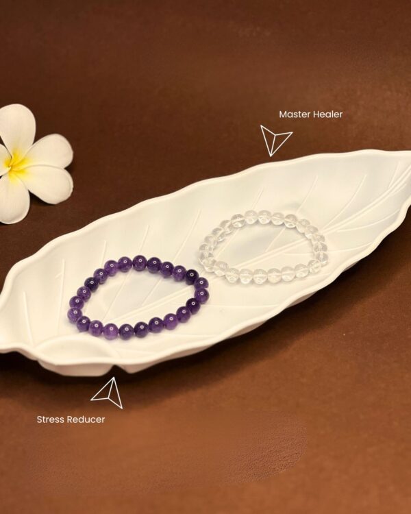 Clear Quartz & Amethyst Bracelets Combo