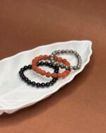 Pyrite-Black tourmaline-Rudraksh Combo Bracelets - Shakti Kavach by Avdhuta