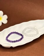 Clear Quartz & Amethyst Bracelets Combo
