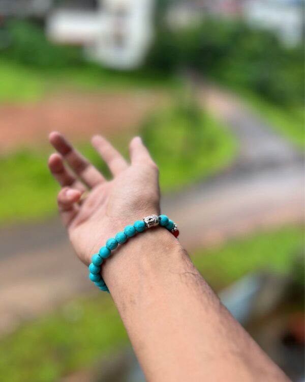 Turquoise (Firoza) & 7 Chakra Stones Bracelet