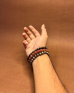Pyrite-Black tourmaline-Rudraksh Combo Bracelets - Shakti Kavach by Avdhuta