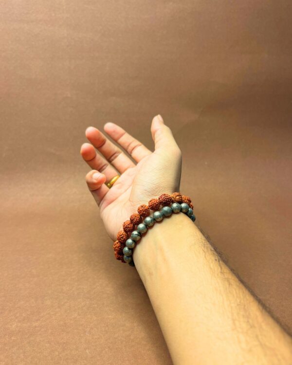 Pyrite & Rudraksh Bracelet - Shiv Sampatti Kavach by Avdhuta