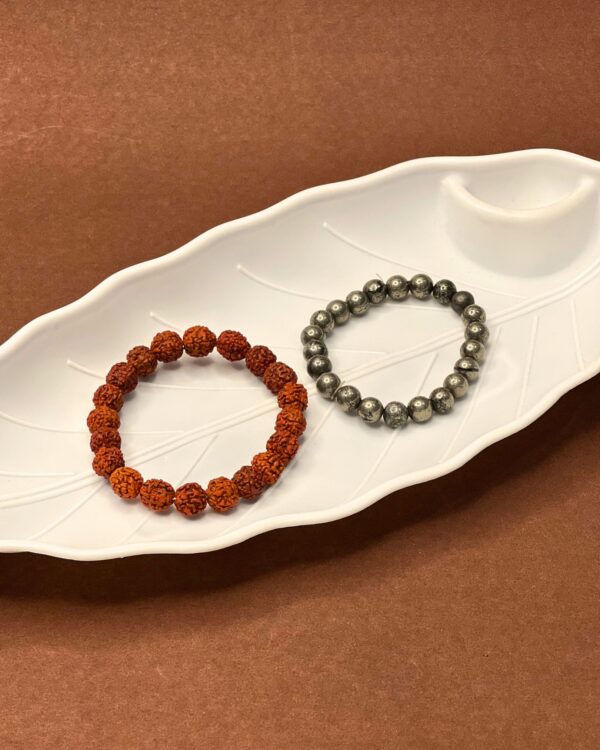 Pyrite & Rudraksh Bracelet - Shiv Sampatti Kavach by Avdhuta