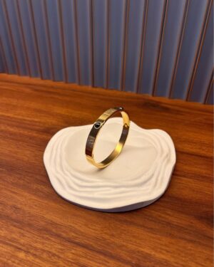 Aum Golden Kada with Pyrite plated magnet stones