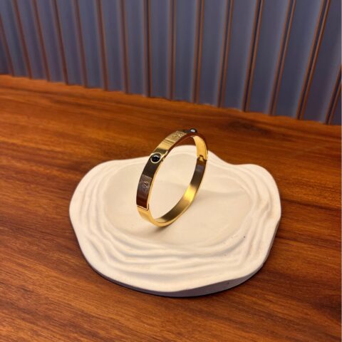 Aum Golden Kada with Pyrite plated magnet stones